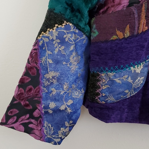 Julia Ku Tapestry Patchwork Embroidered Jacket XL - Picture 5 of 16